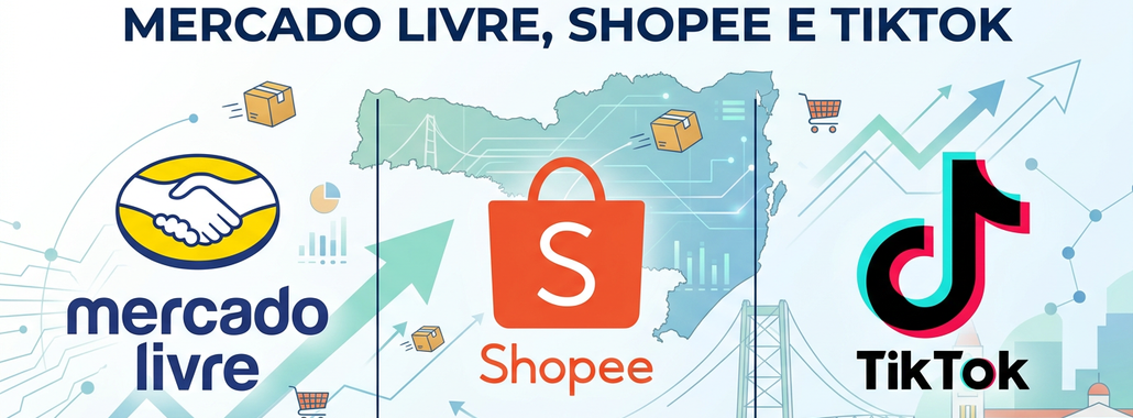 Gigantes do E-commerce em SC: Mercado Livre, Shopee e TikTok