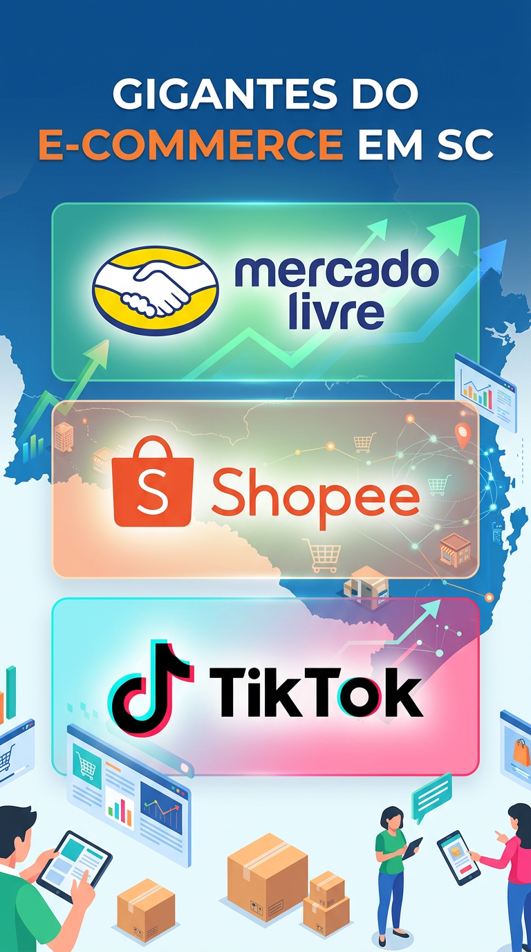 Gigantes do E-commerce em SC: Mercado Livre, Shopee e TikTok