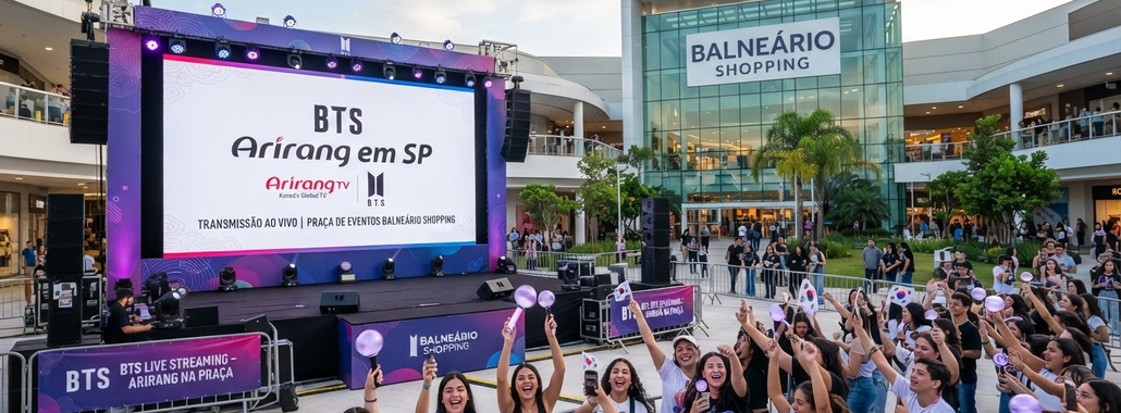 Balneário Shopping: Live BTS Arirang em SP