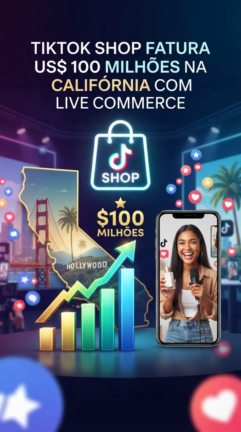 TikTok Shop: Live commerce fatura US$ 100 milhões na Califórnia